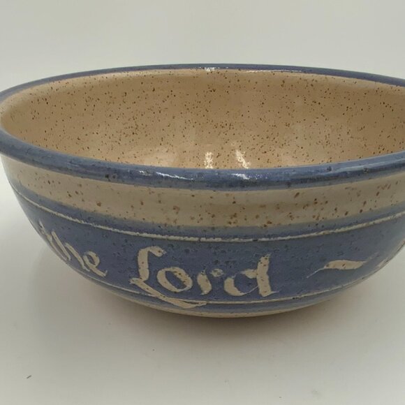 1988 Artist Signed Joshua 24:15 Bible Scripture Pottery Bowl 10" - Picture 2 of 10